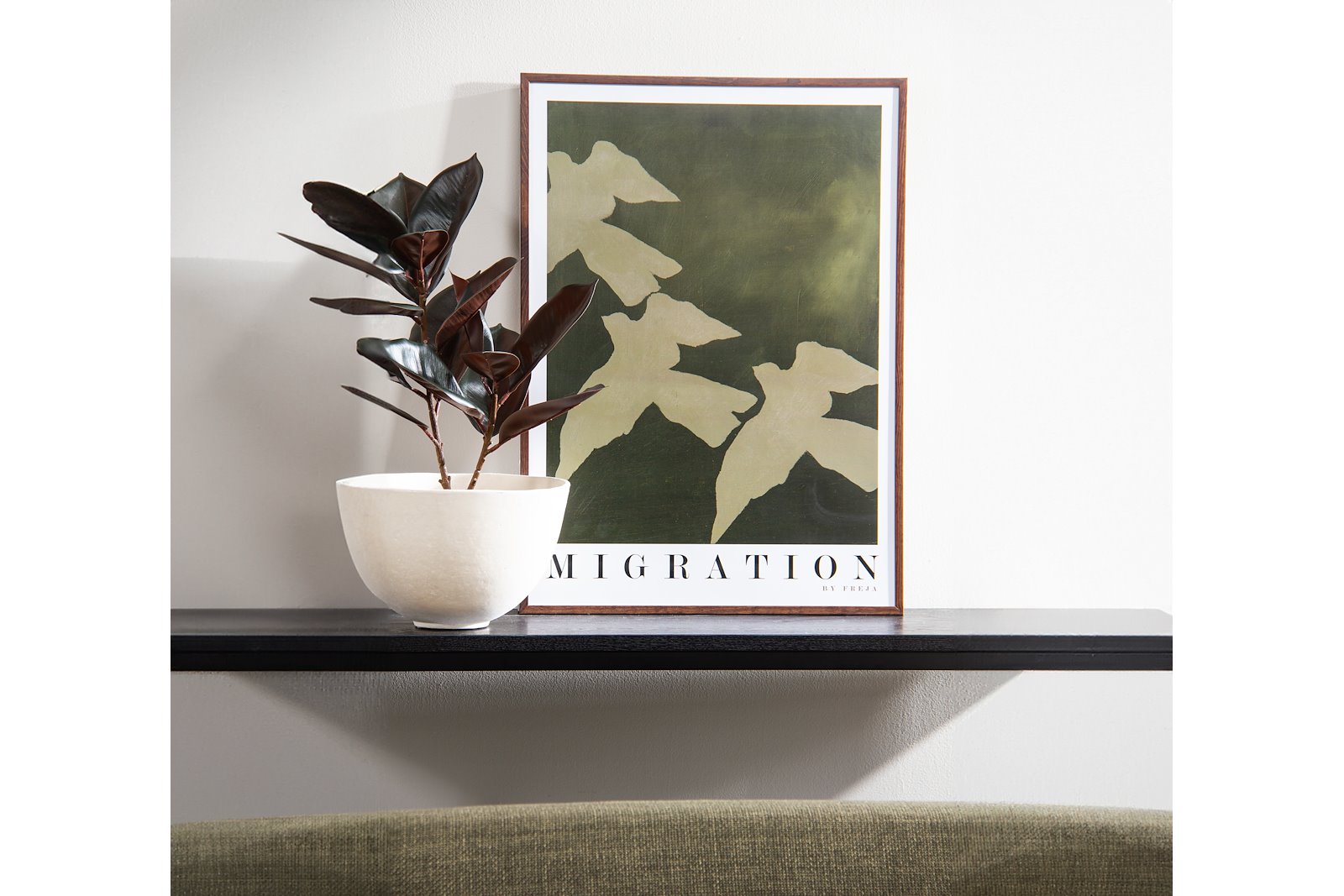 Newline Migration bilde Poster med valnøtt ramme 50x70 cm