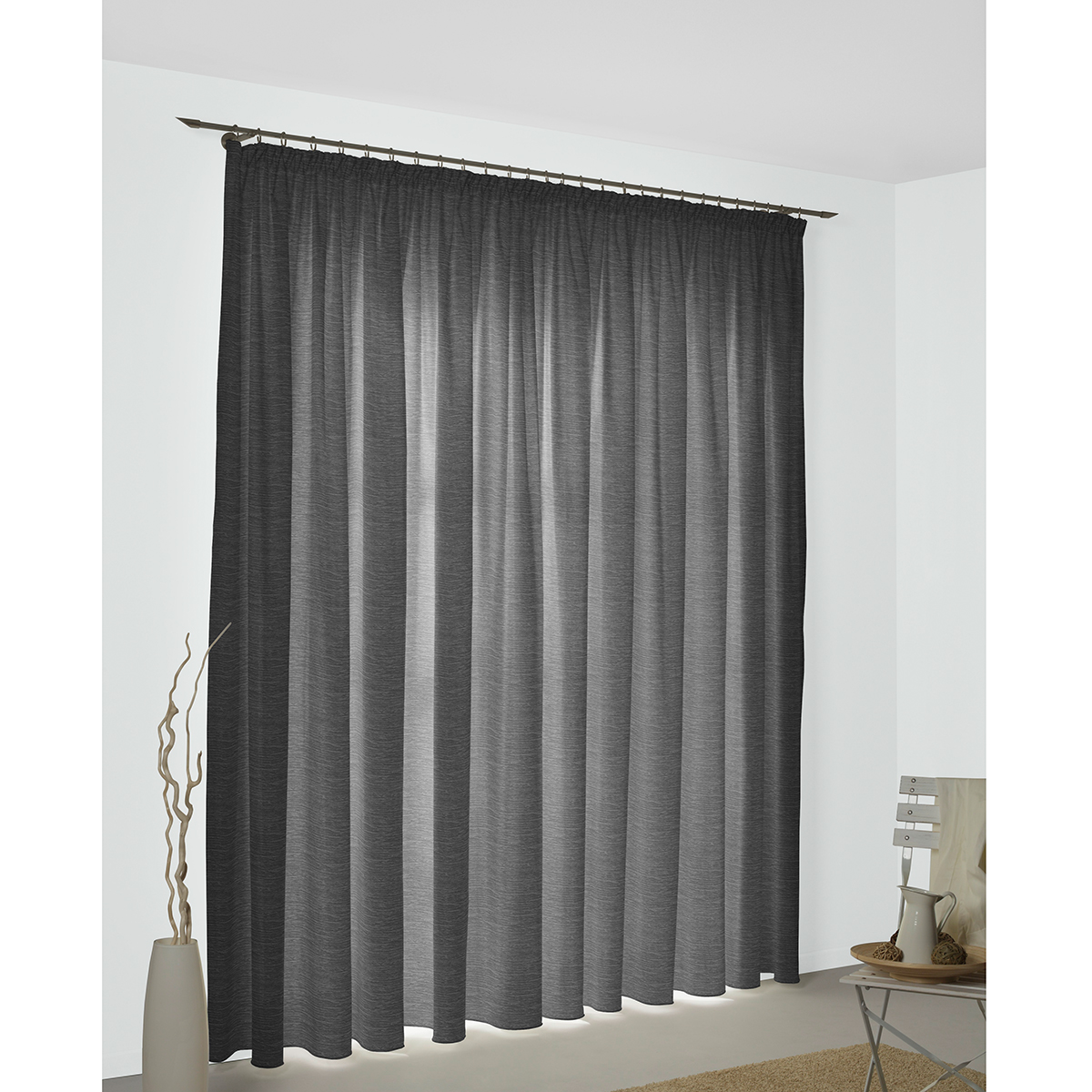 Thermochenille-Vorhang - anthrazit - 135x245 cm