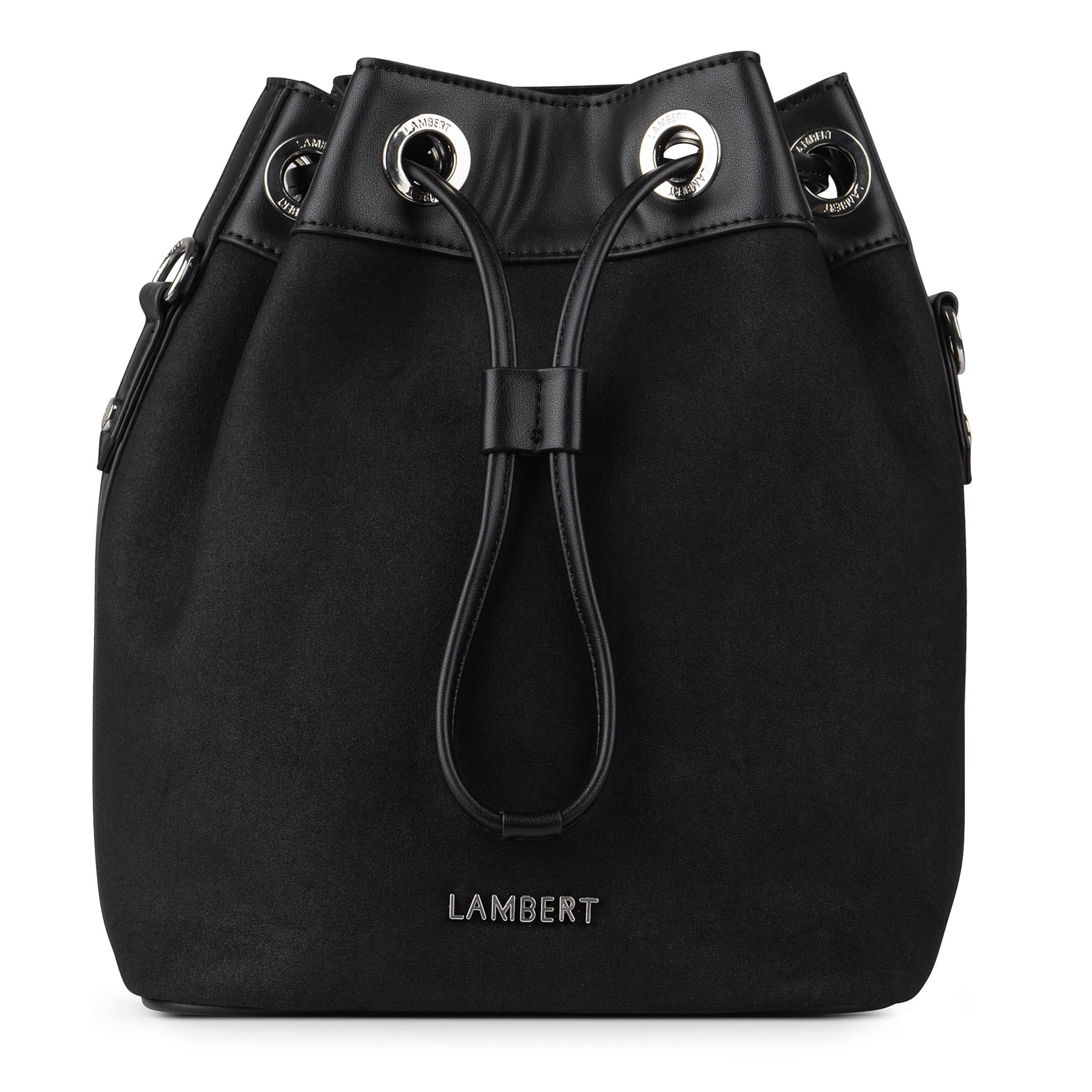 Lambert Sac Bucket 2-en-1 en Microsuède Vegan Camilla - Noir