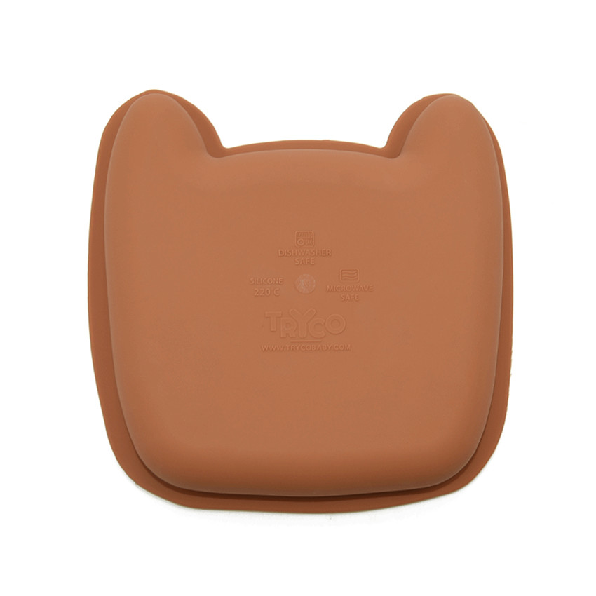 Assiette en silicone Lenny le Léopard sienna