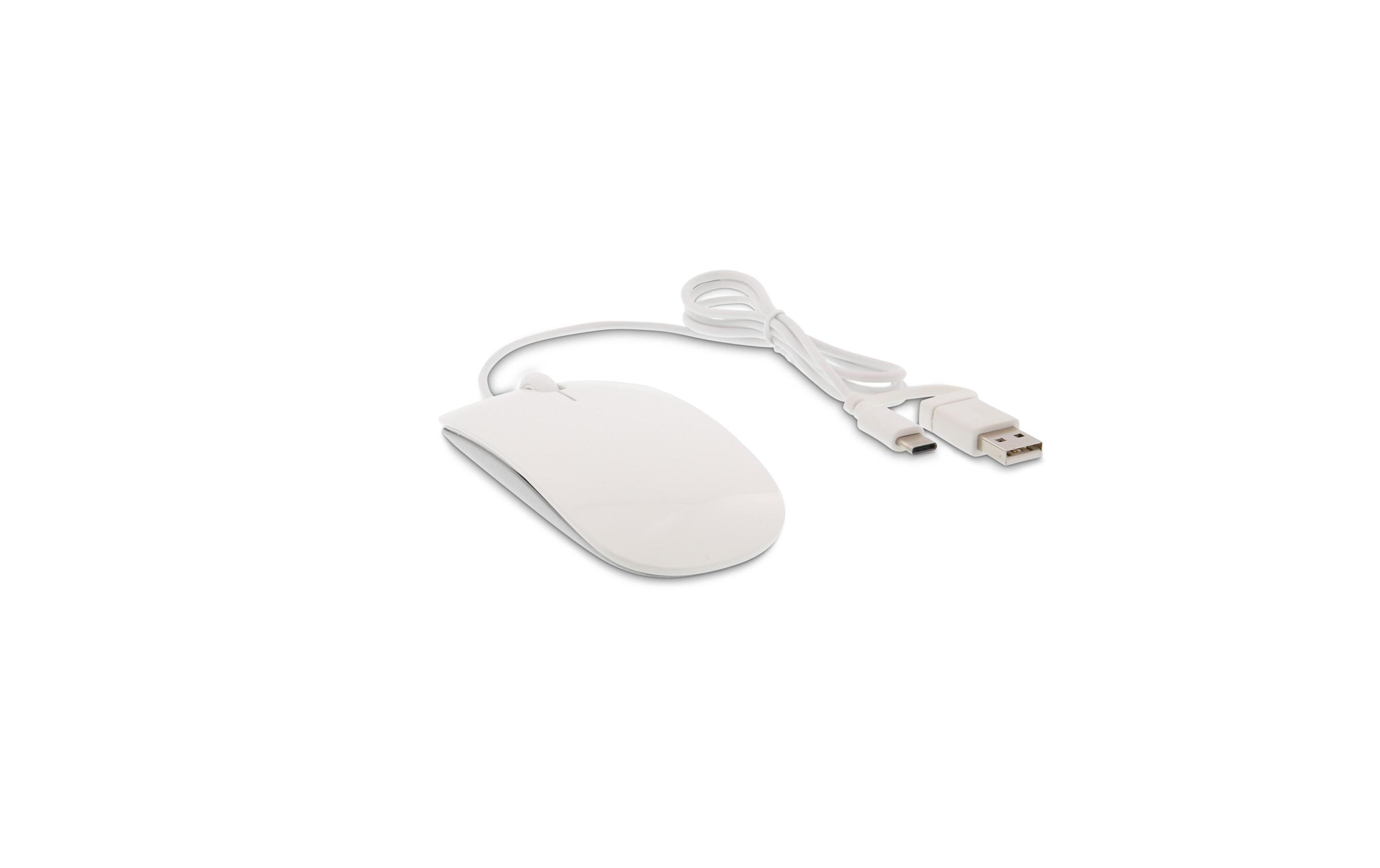 Easy Mouse USB-CFlache, verkabelte Maus mit USB-A und USB-C Anschluss