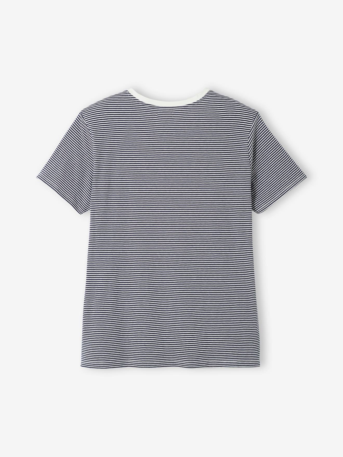 Camiseta listrada para gestantes e lactantes, personalizável, tamanho médio, em algodão listrado vermelho.