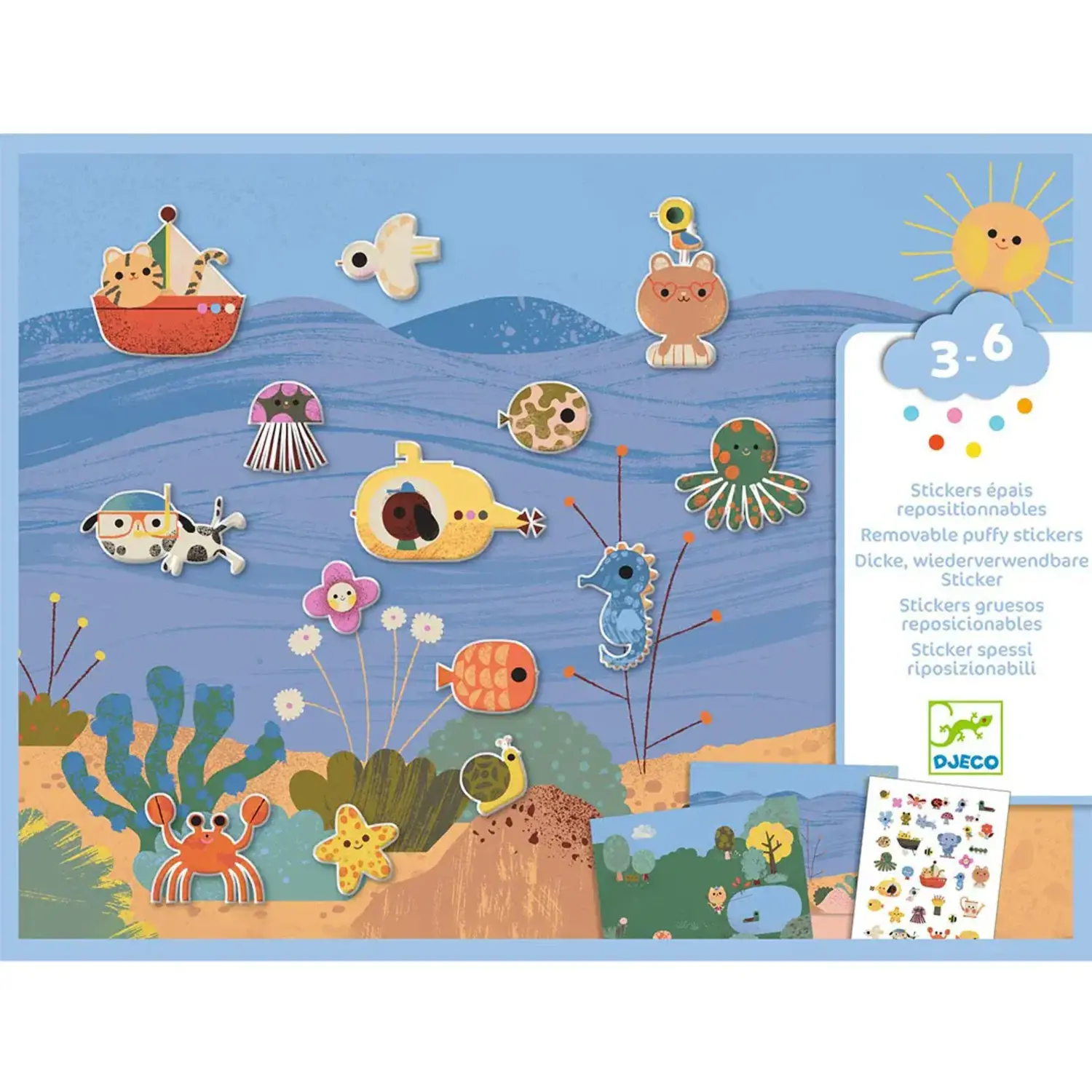 Djeco | Knutsel set herbruikbare stickers | Summertime