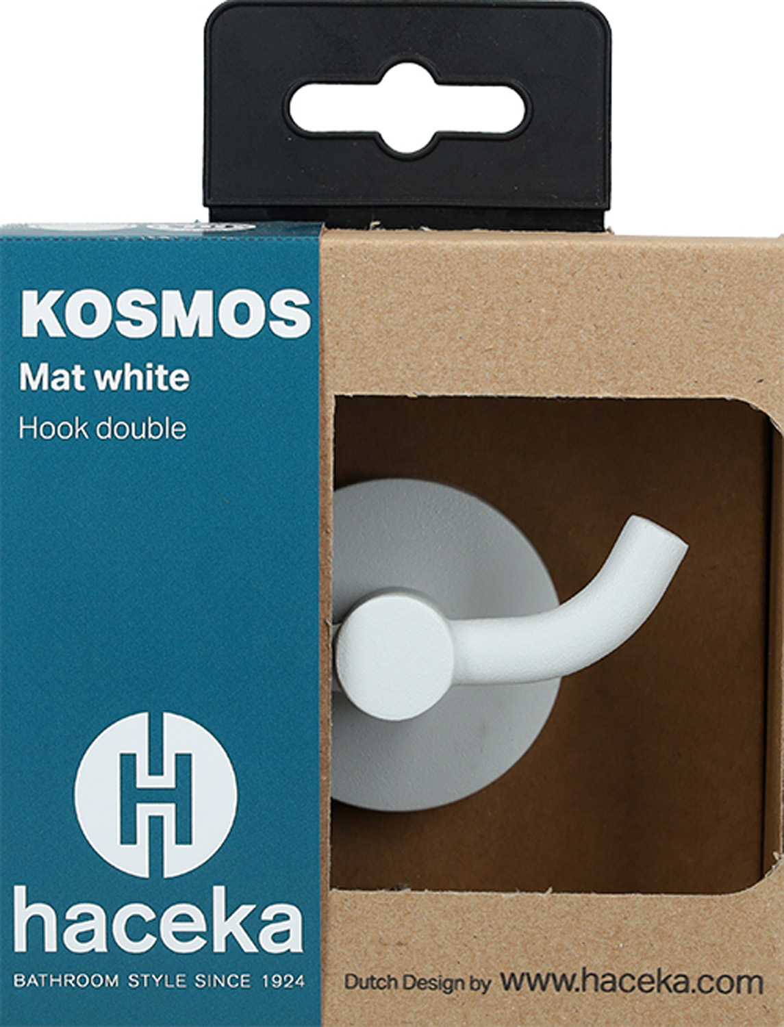 Haceka Kosmos dubbele handdoekhaak wit mat