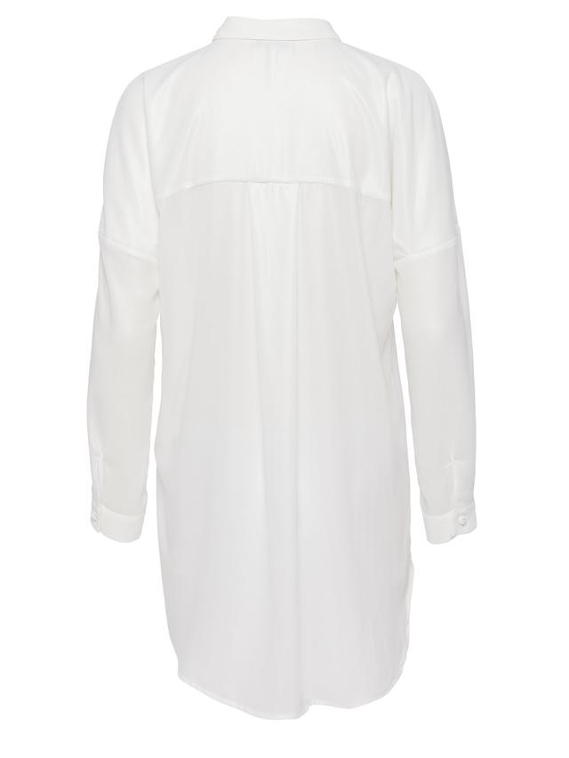 Longbluse in Ballonseidenoptik
