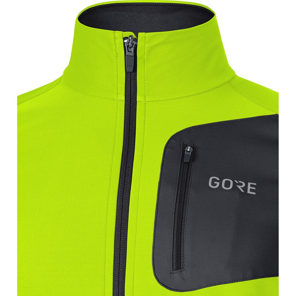 GOREWEAR R3 Partial Gore® Windstopper® Laufshirt Herren neon yellow black