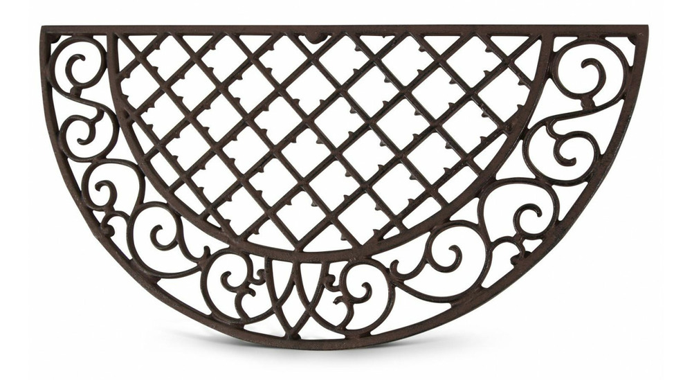 Paillasson demi-lune fonte marron 67x34x2cm