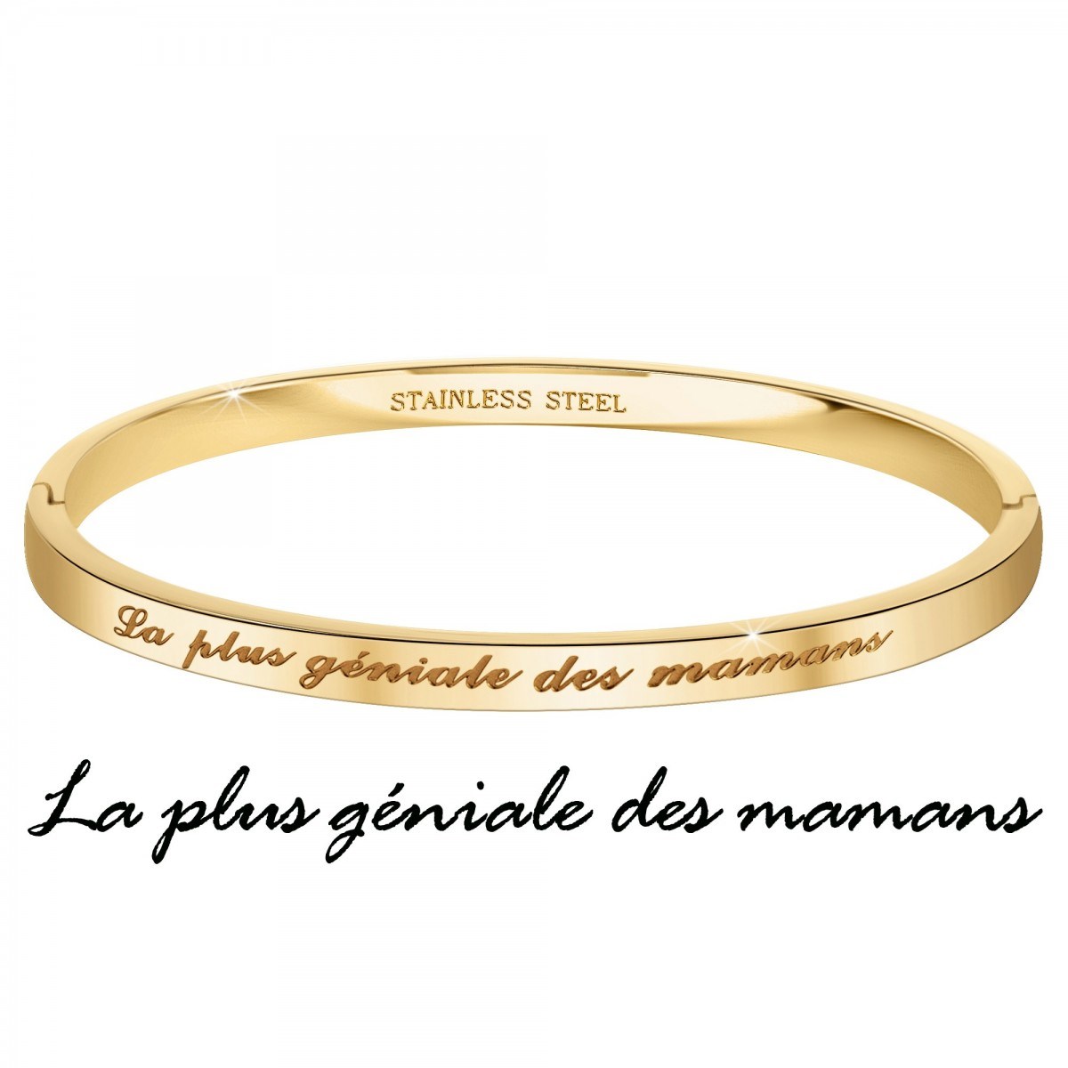 La plus géniale des mamans - Bracelet SC Crystal en Acier Finement doré