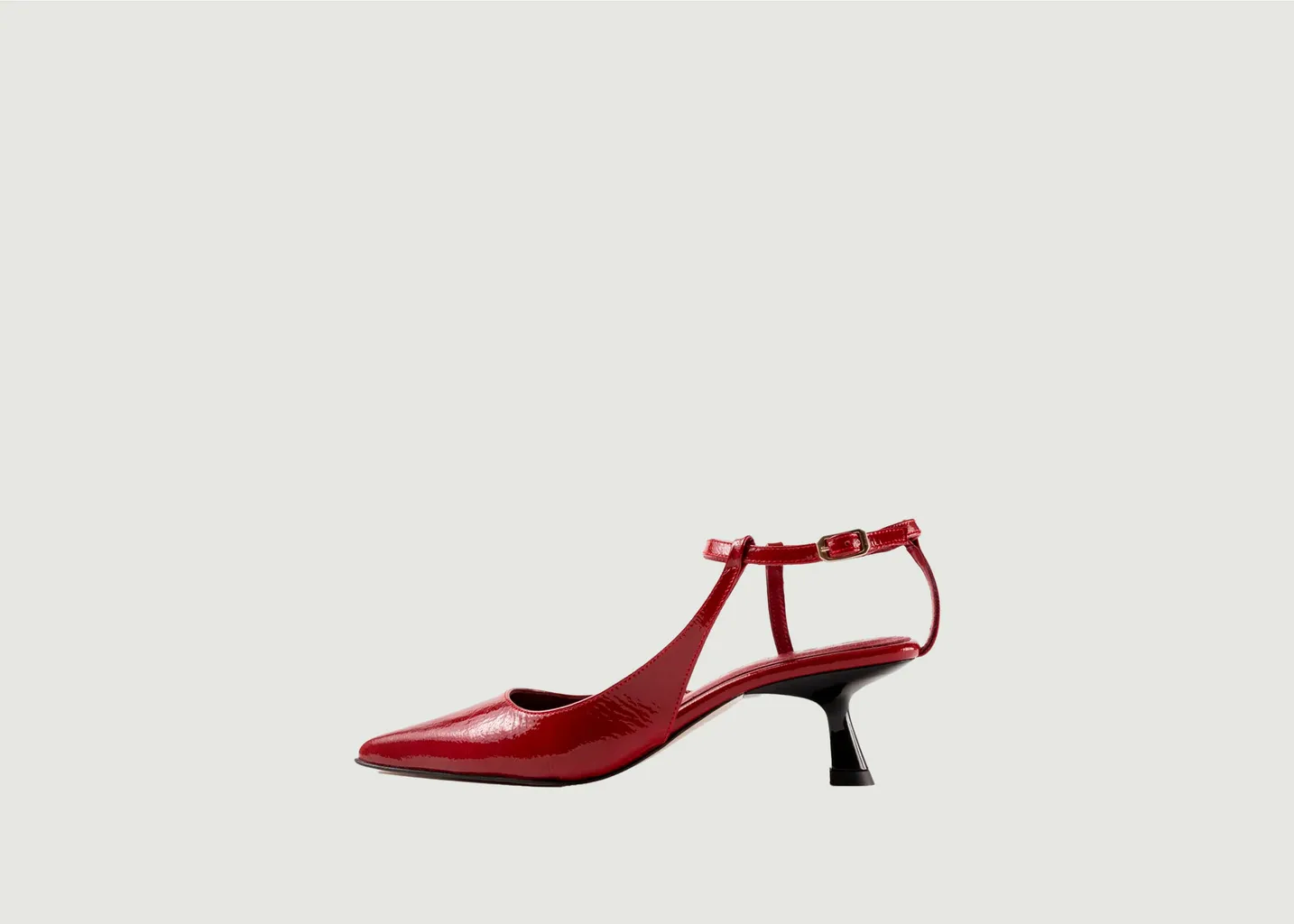 Sandales en cuir verni à bout fermé à talons Camelia Souliers Martinez