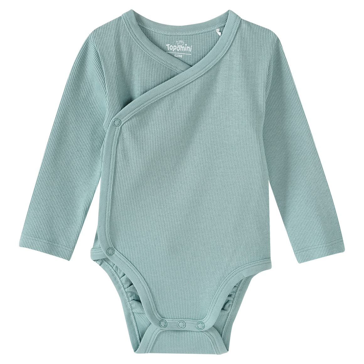 Topomini 2 Newborn Wickelbodys mit Rippstruktur salbei / beige