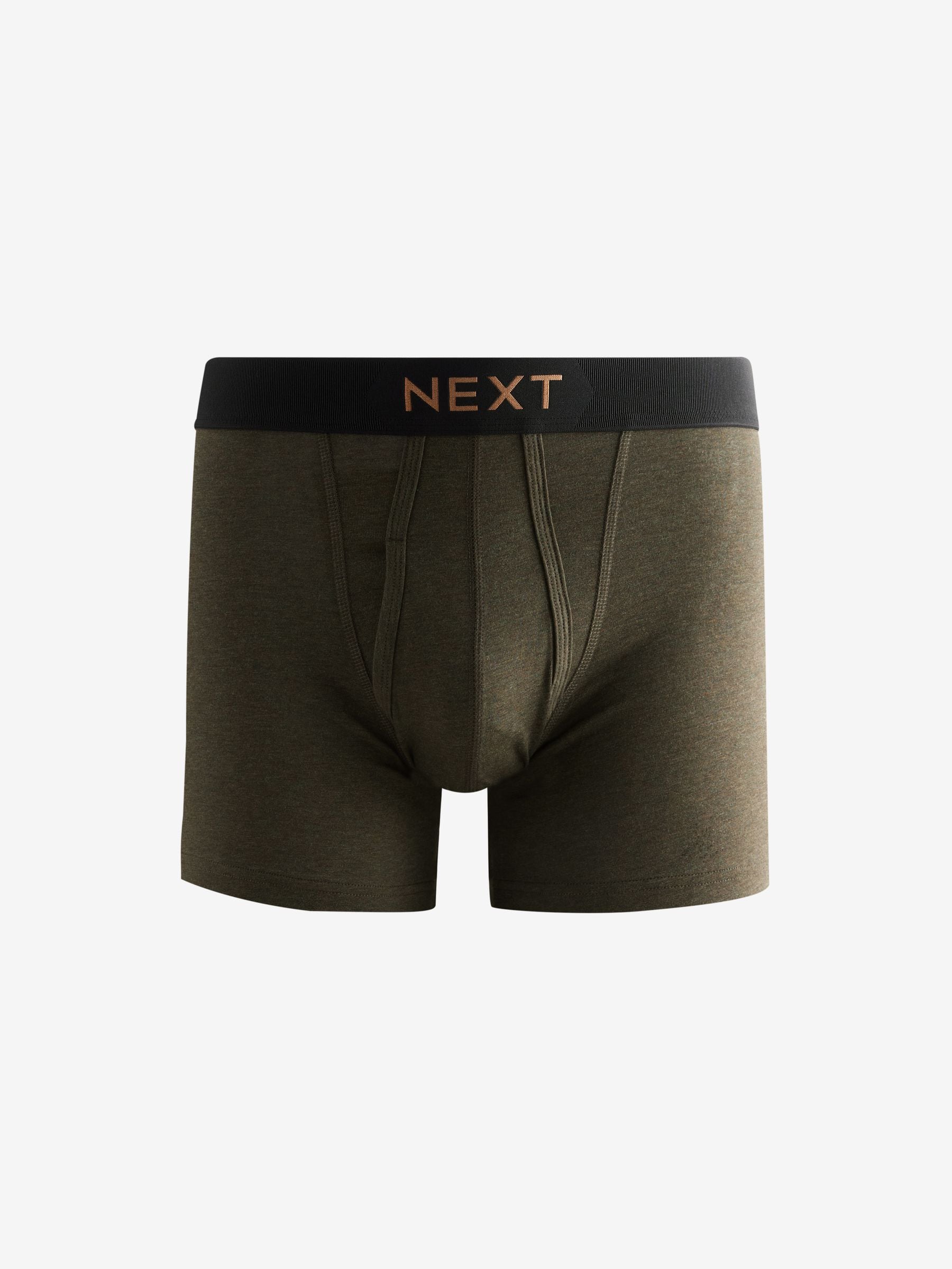 Donker rijk groen/blauw gemêleerd - Verpakking van 8 - Boxershorts met A-voorkant