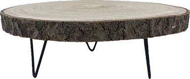 Natures Accents decoratiebord op voet Flor naturel D 30 H 12 cm