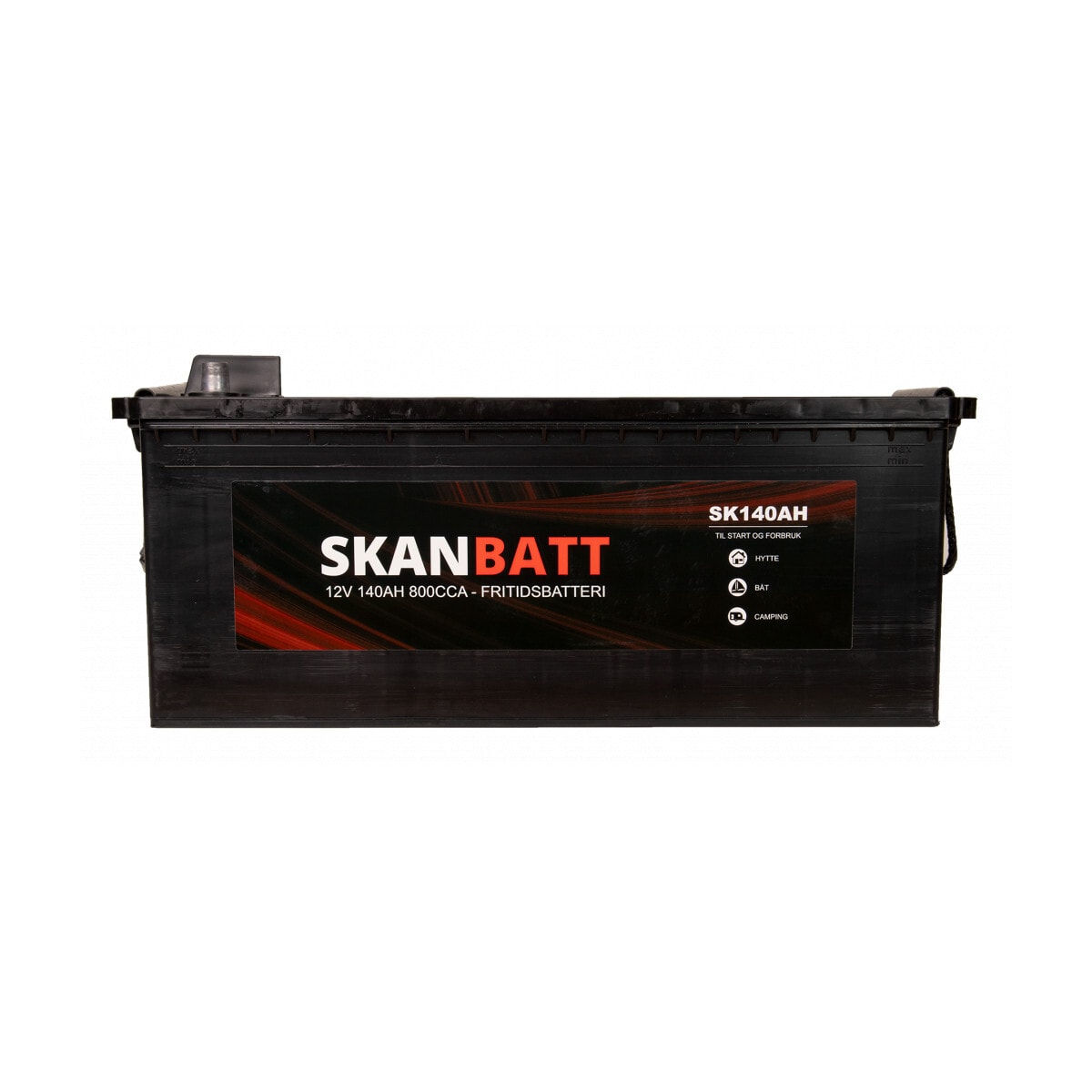SKANBATT Fritidsbatteri 12V 140AH 800CCA (513x189x203/223mm) +venstre
