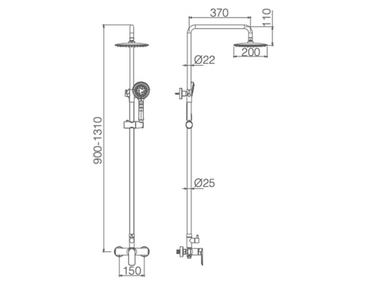 IMEX PRODUCTS - Barre et colonne de douche Colonne de douche anti-calcaire nickel brossé imex ural bdg...