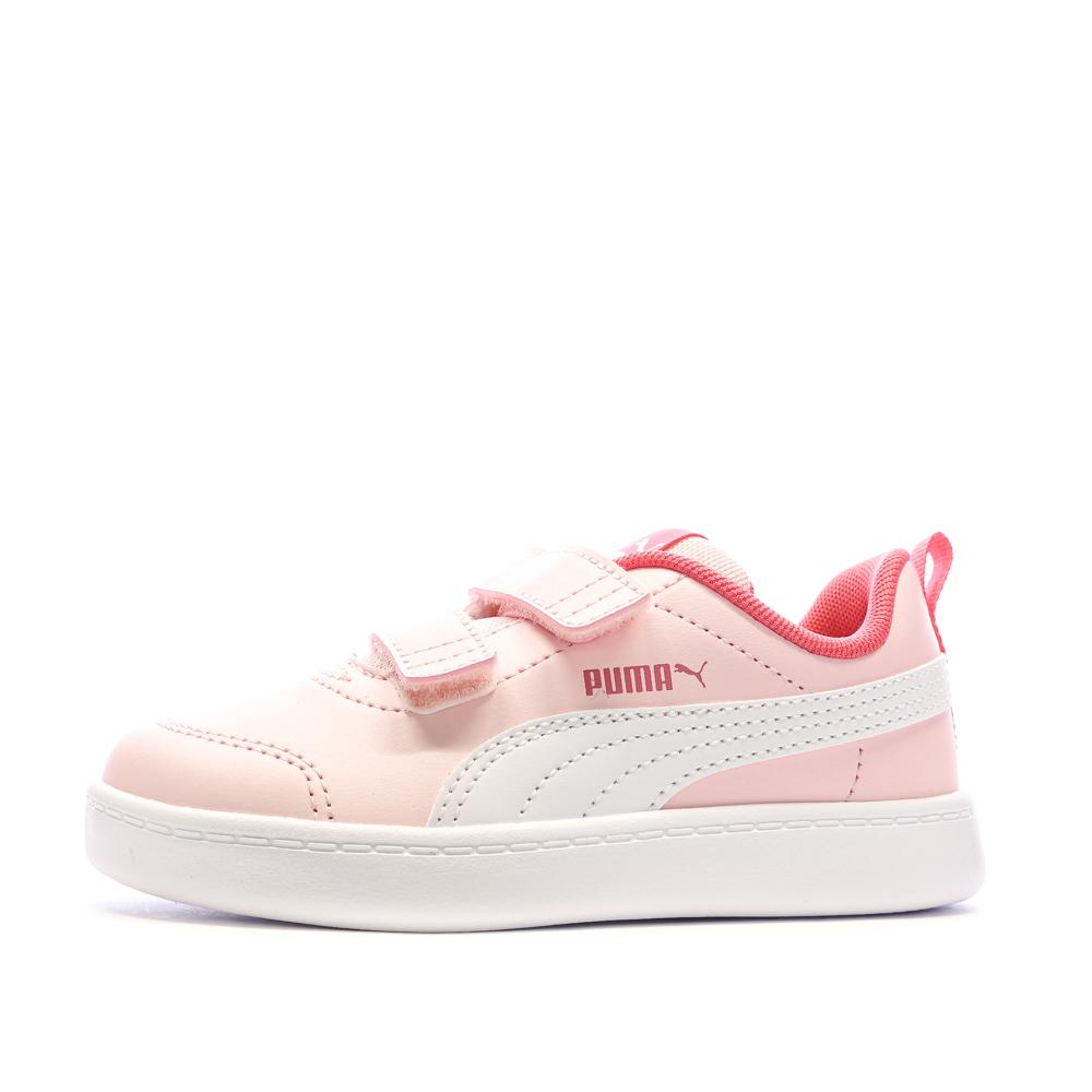 Puma Baskets Roses/Blanches Garçon Puma Courtflex V2
