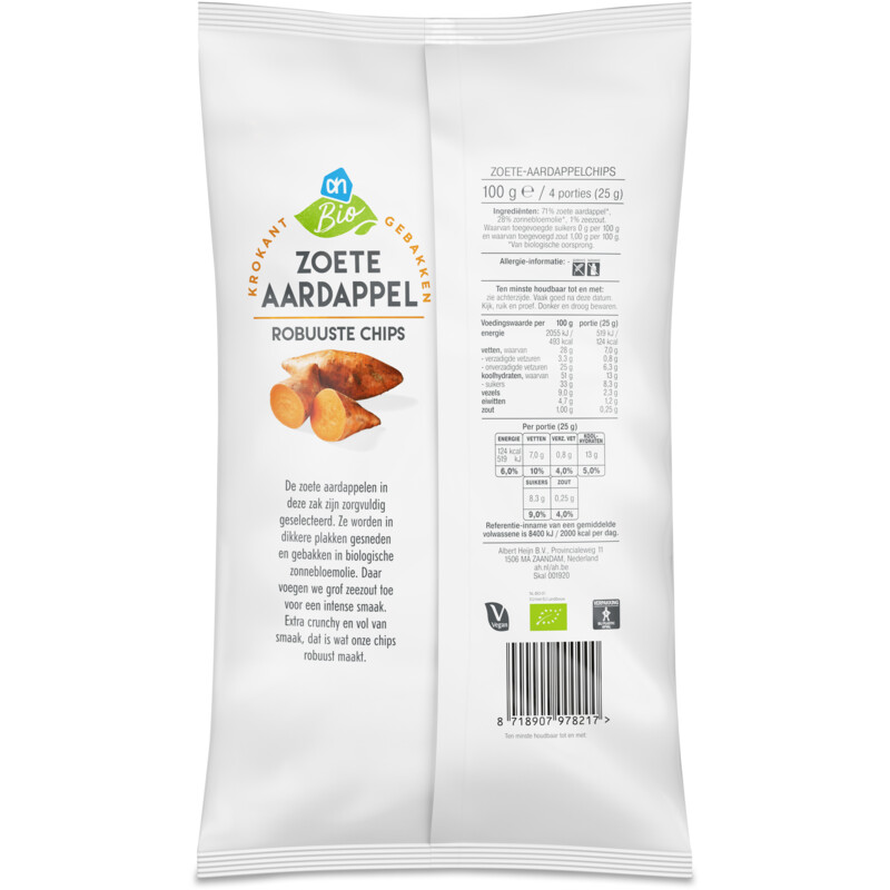 AH Biologisch Zoete aardappel chips