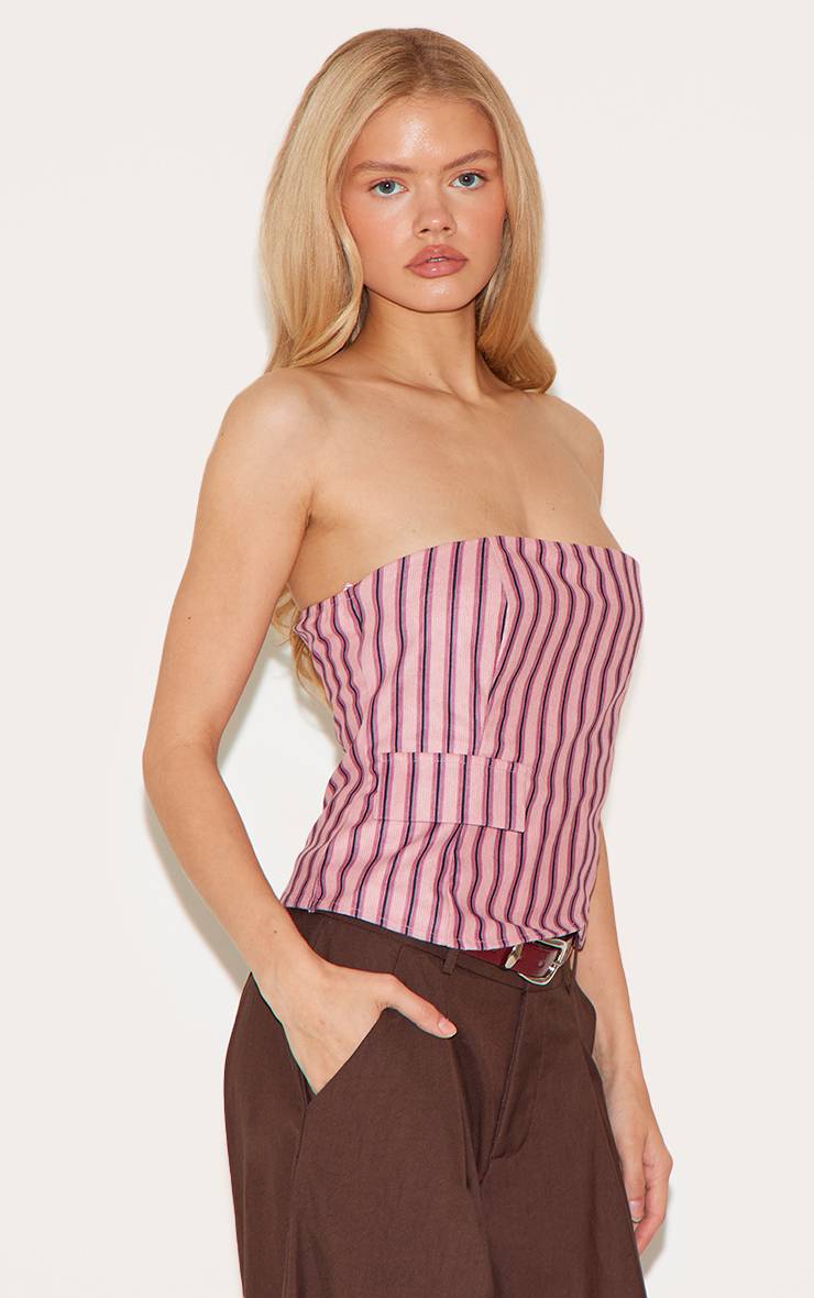 Rose Bandeau Rayé En Velours Côtelé