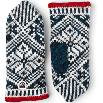 Hestra Nordic Wool Mitt Fausthandschuhe Medium blue / Offwhite