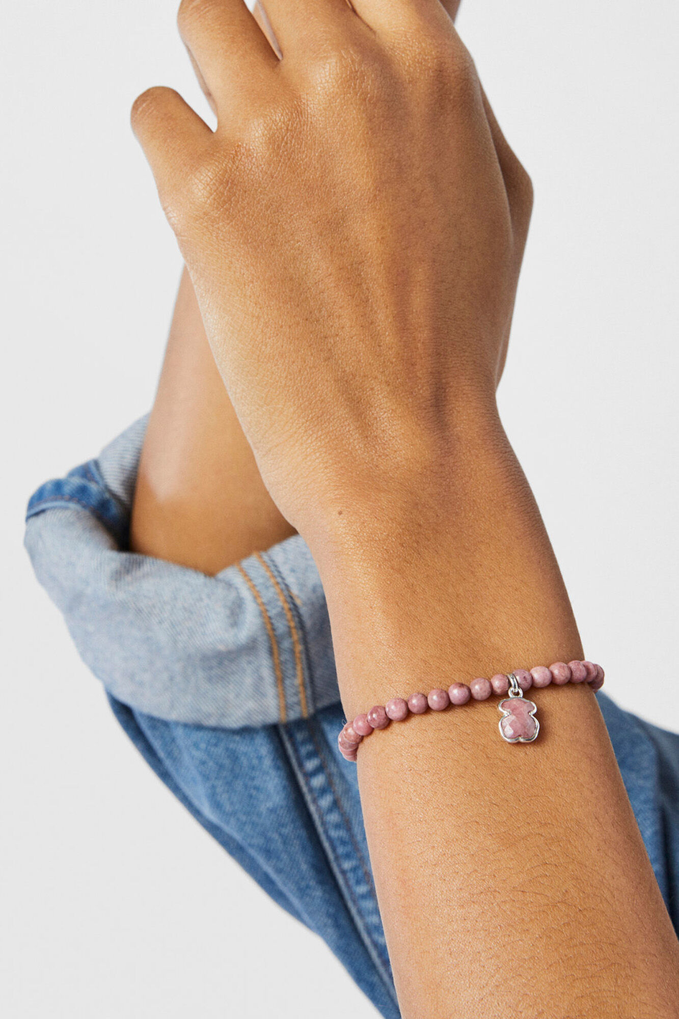Pulsera de prata e rodonita - Gris