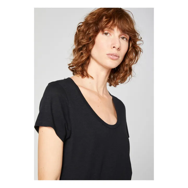American Vintage T-shirt Col U Jacksonville | Noir