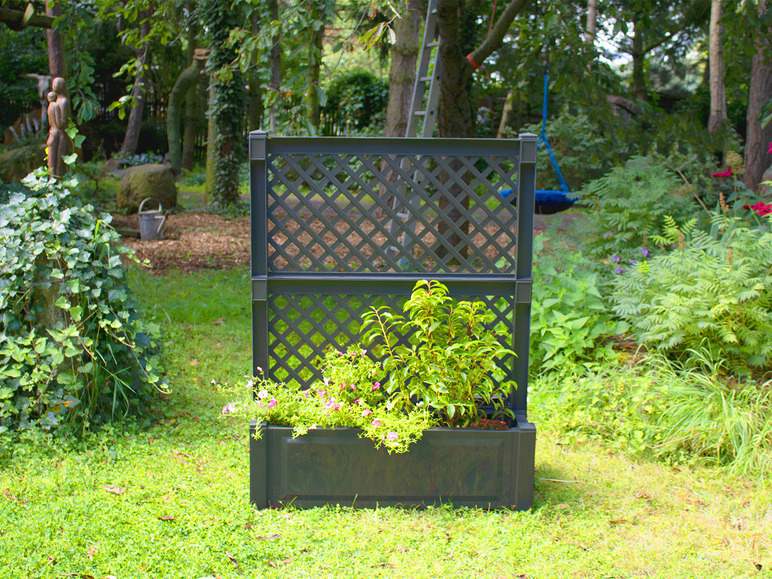 KHW bloembak met centraal trellis, L 100 cm, 110 liter, kunststof