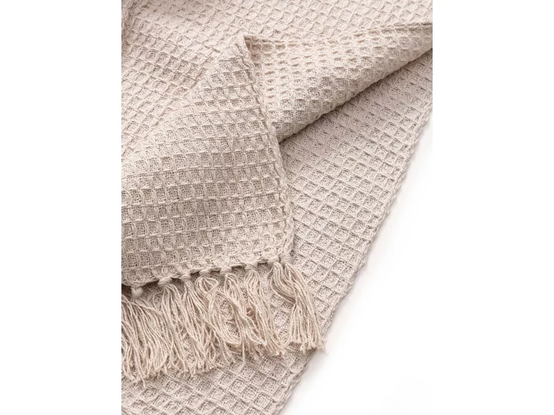 Plaid en coton Amalia Ivory 125x150 cm