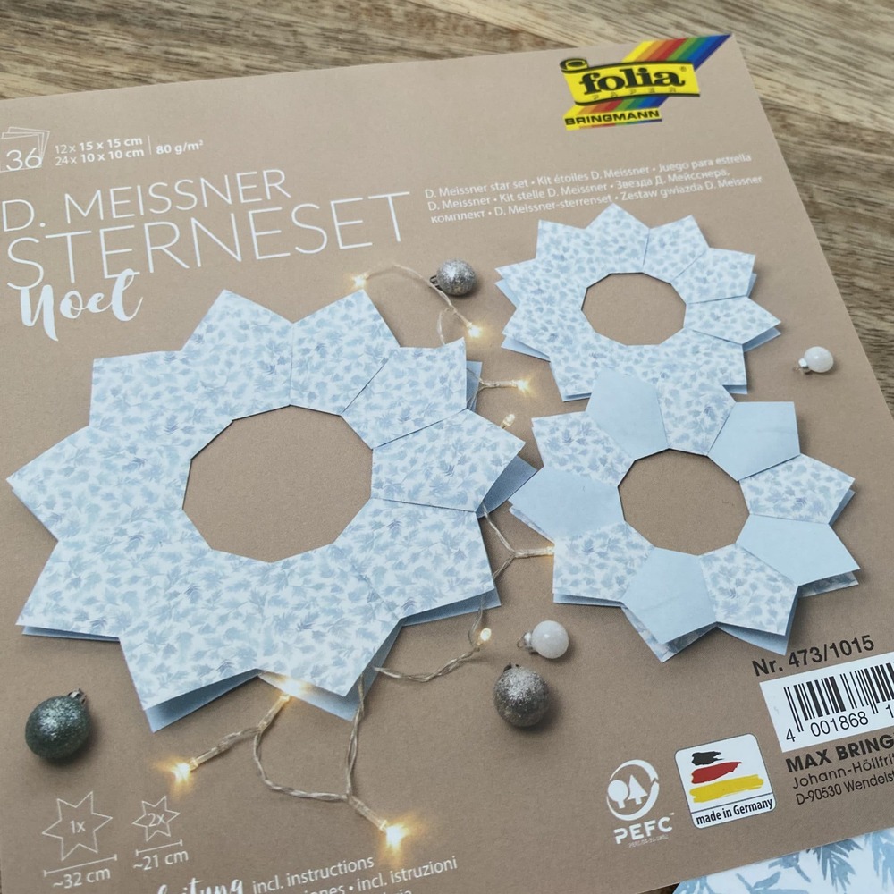 Kit d'étoiles en papier de noël à construir diy