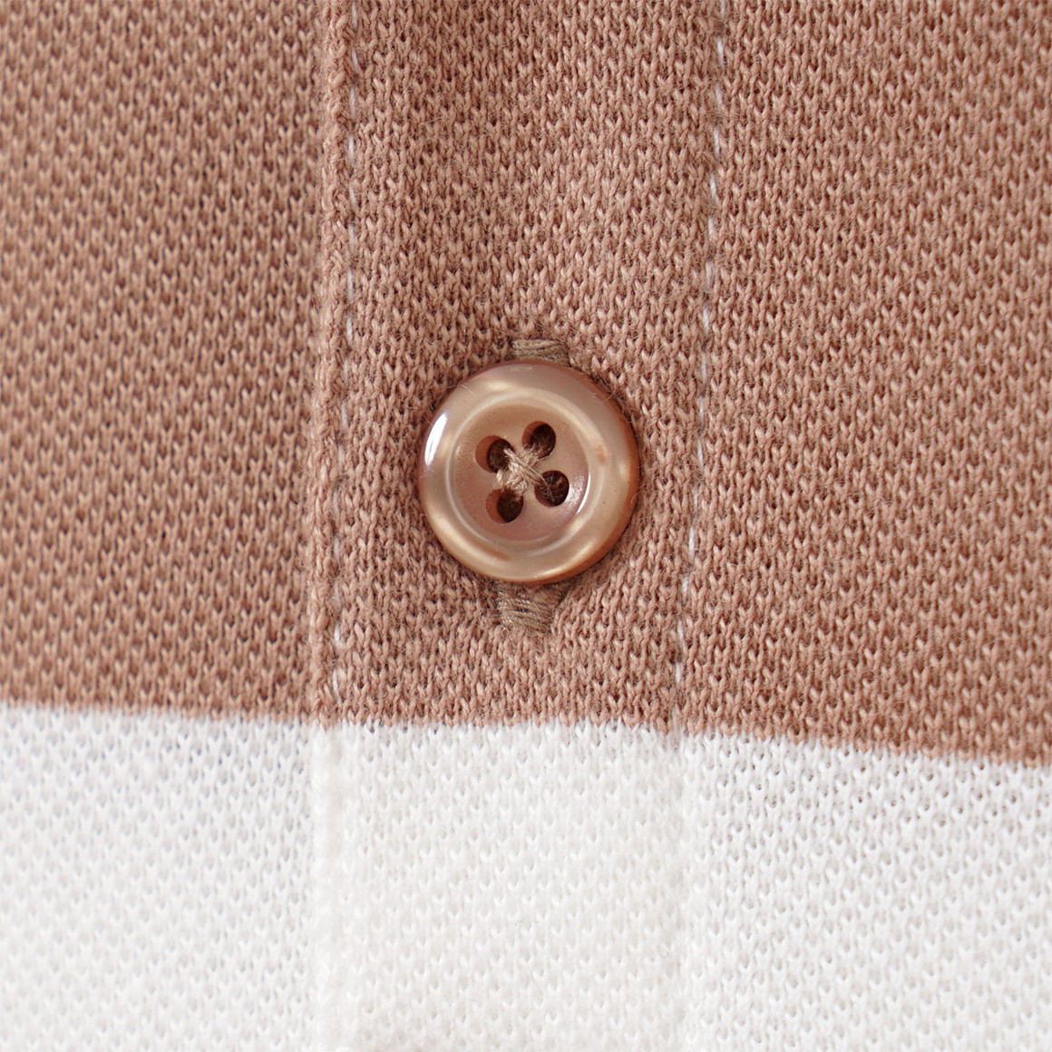 Topolino Jungen Poloshirt aus Bio-Baumwolle hellbraun / weiss