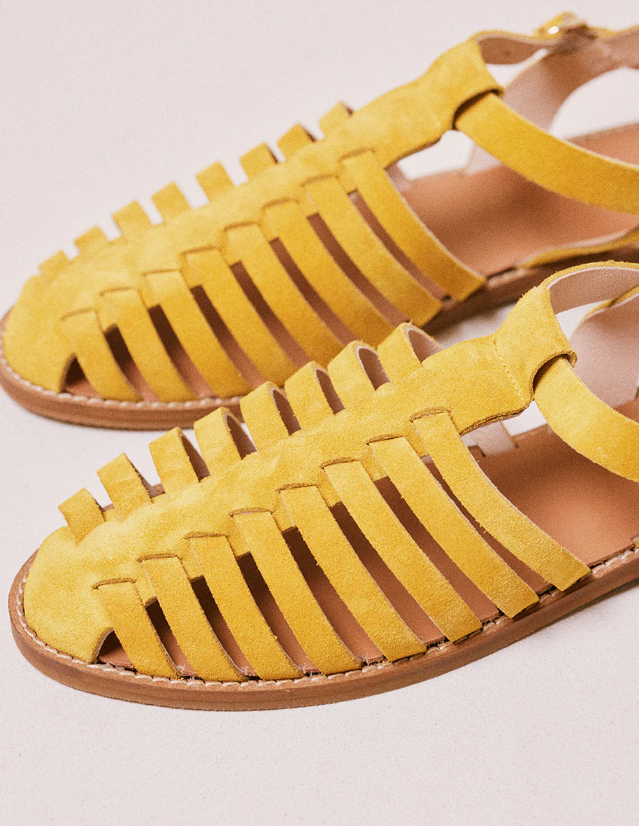 Sandales Cécile - Suède jaune