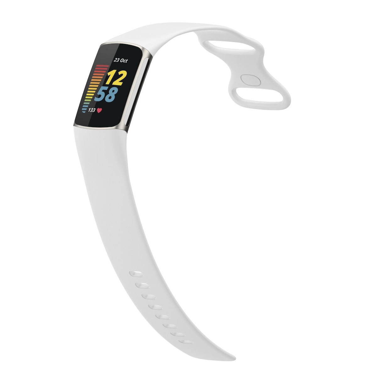 Silikonklokkerem for Fitbit Charge 5 Charge 6 Hvit L