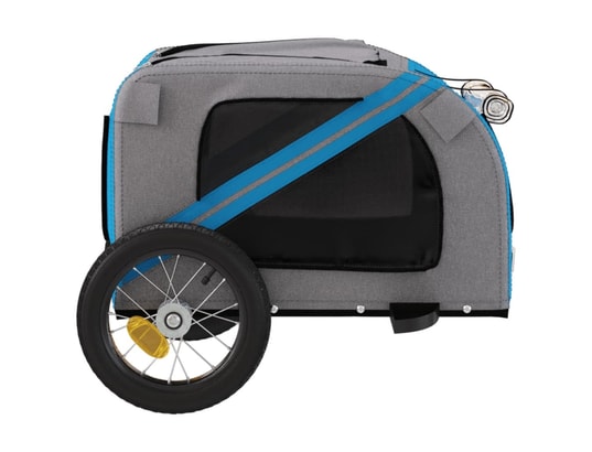 VIDAXL - Remorque de vélo pour chien bleu et gris tissu oxford et fer