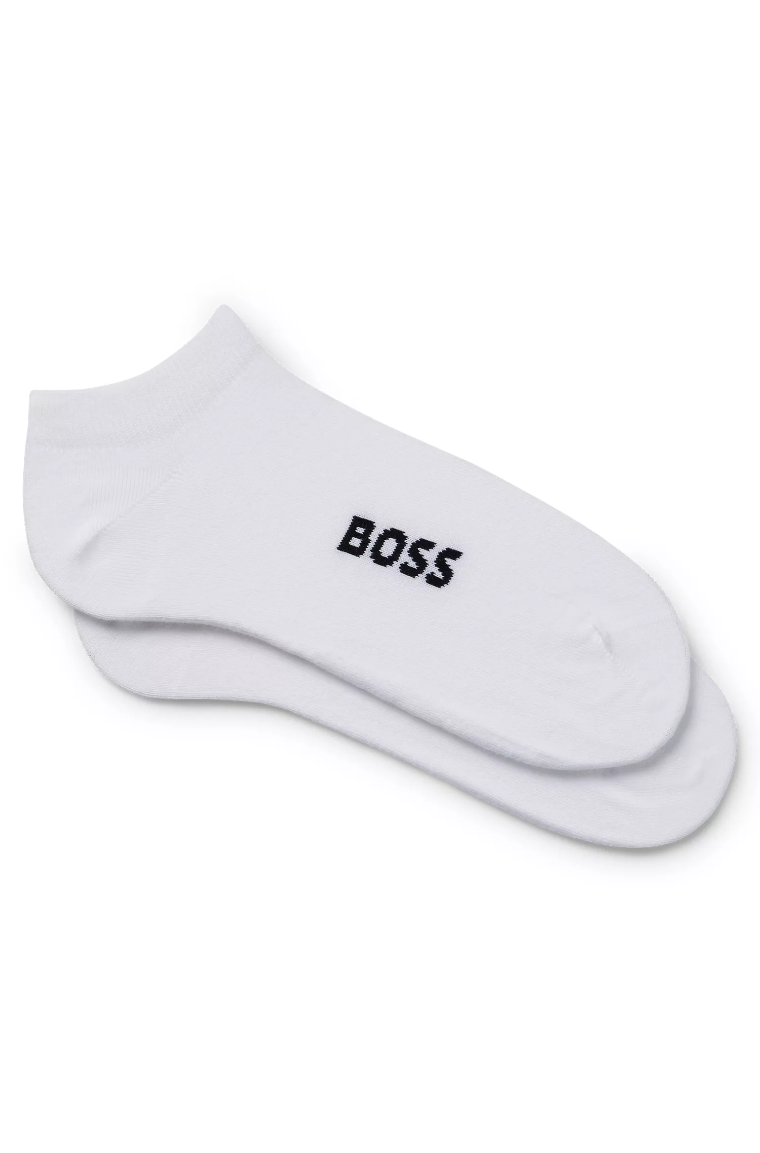 BOSS Preto - Pacote com dois pares de meias até o tornozelo com detalhes do logotipo