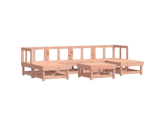 LES TENDANCES - Salon extérieur Salon de jardin-bois rosé-7 places-61x61x62-472970