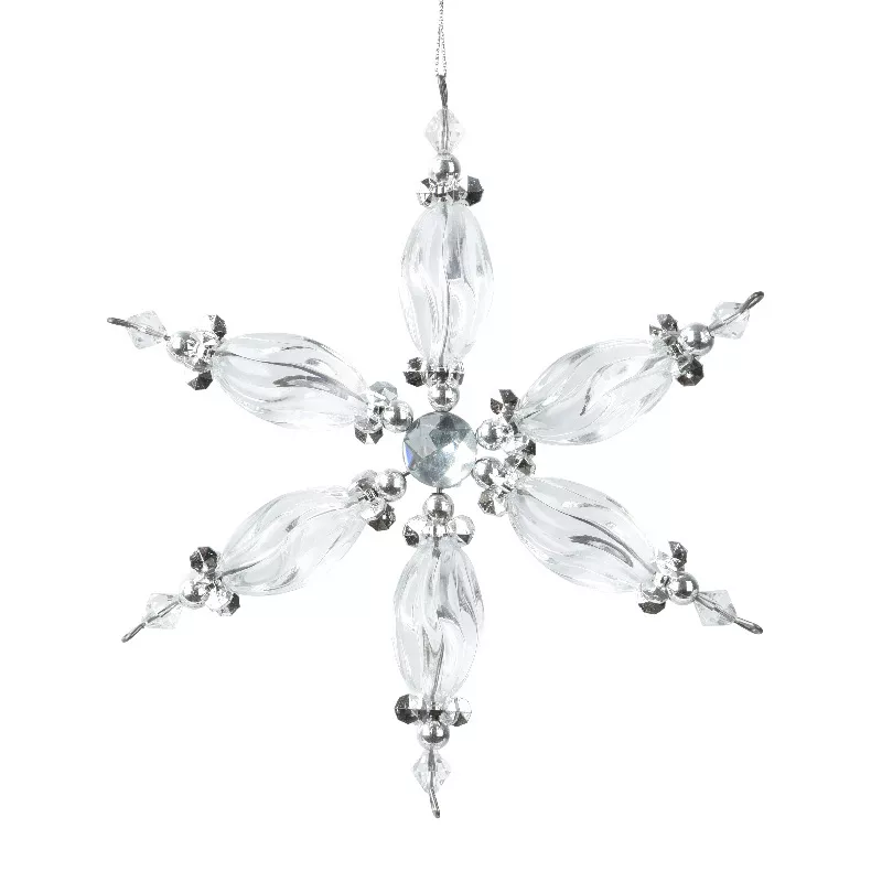 Flocon de Noël à suspendre (D17 cm) Crystal des neiges