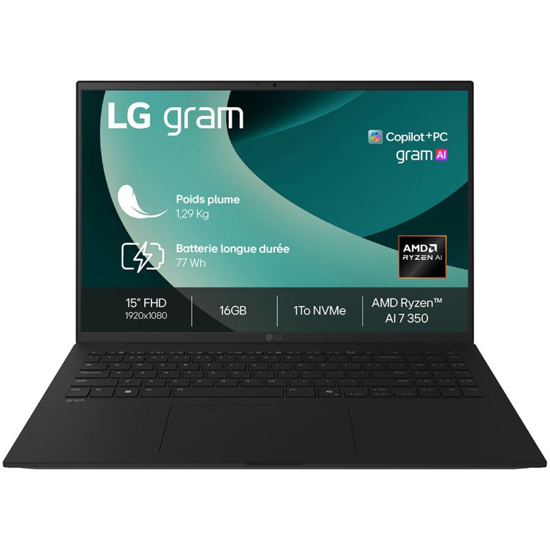 LG Gram 15Z80T Copilot+ PC AMD Ryzen AI 7 350 Ordinateur portable 39,6 cm (15.6