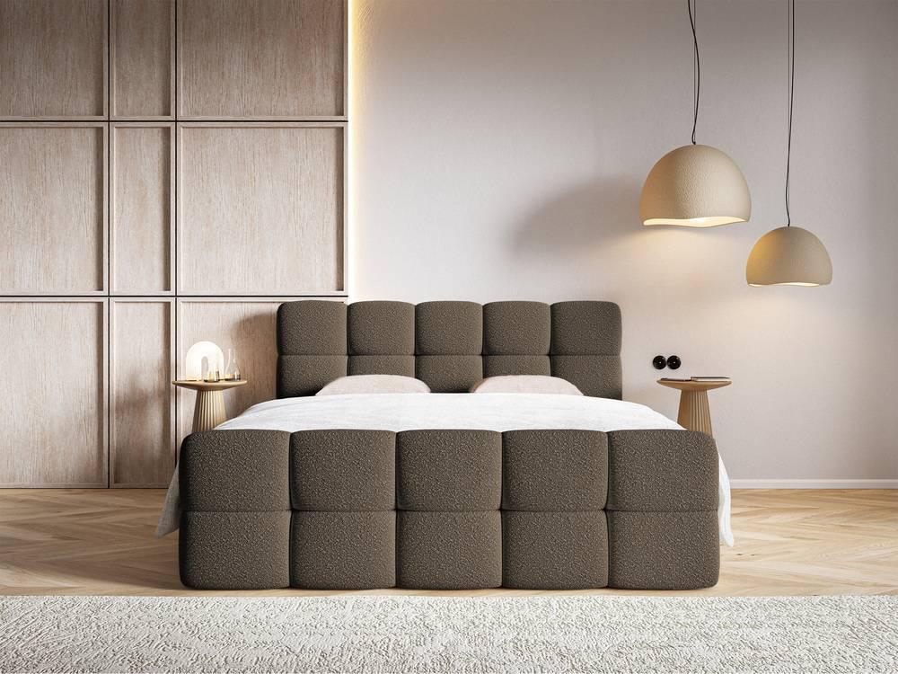 NADUVI Collection Chloe Boxspring met Opbergvak 180 x 200 cm - Bouclé - Bruin