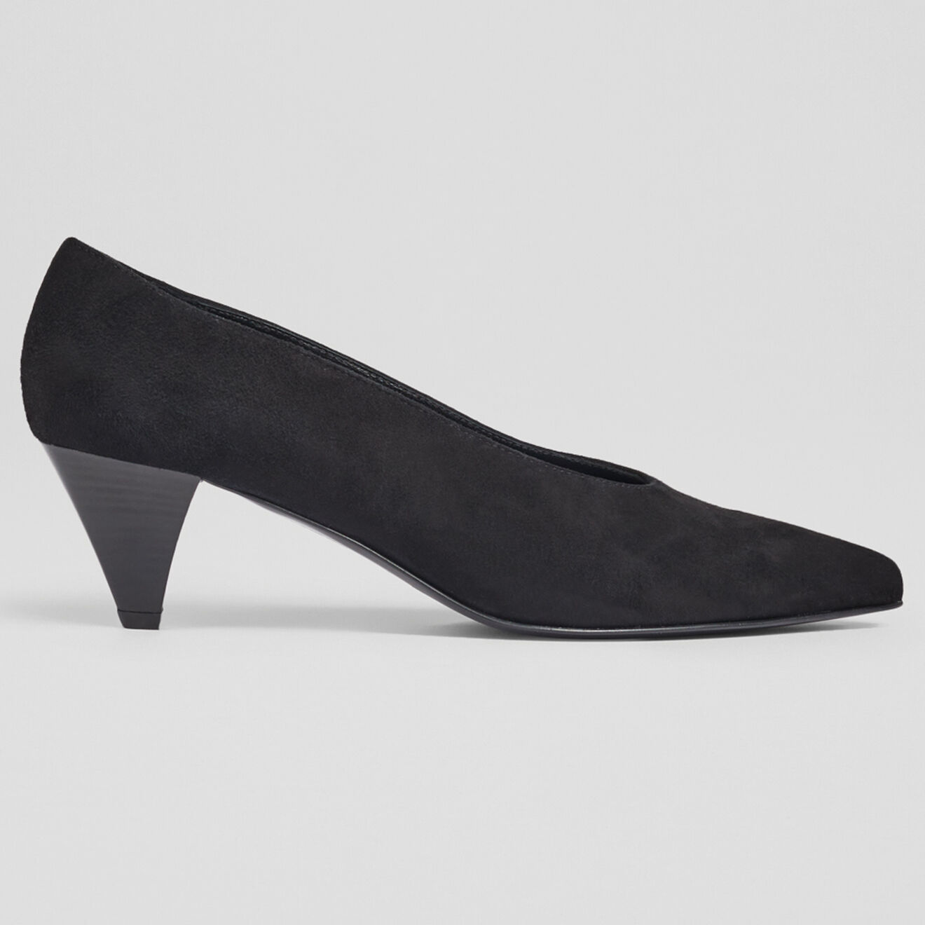 L.K. Bennett Escarpins en Velours de Cuir Zayla noirs - Talon 5 cm