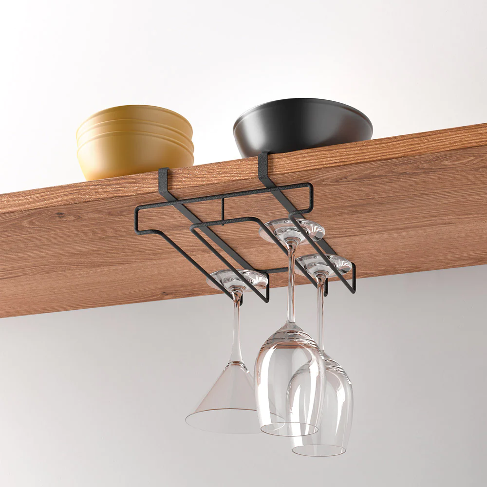 Porte verres suspendu 8 pièces Metaltex