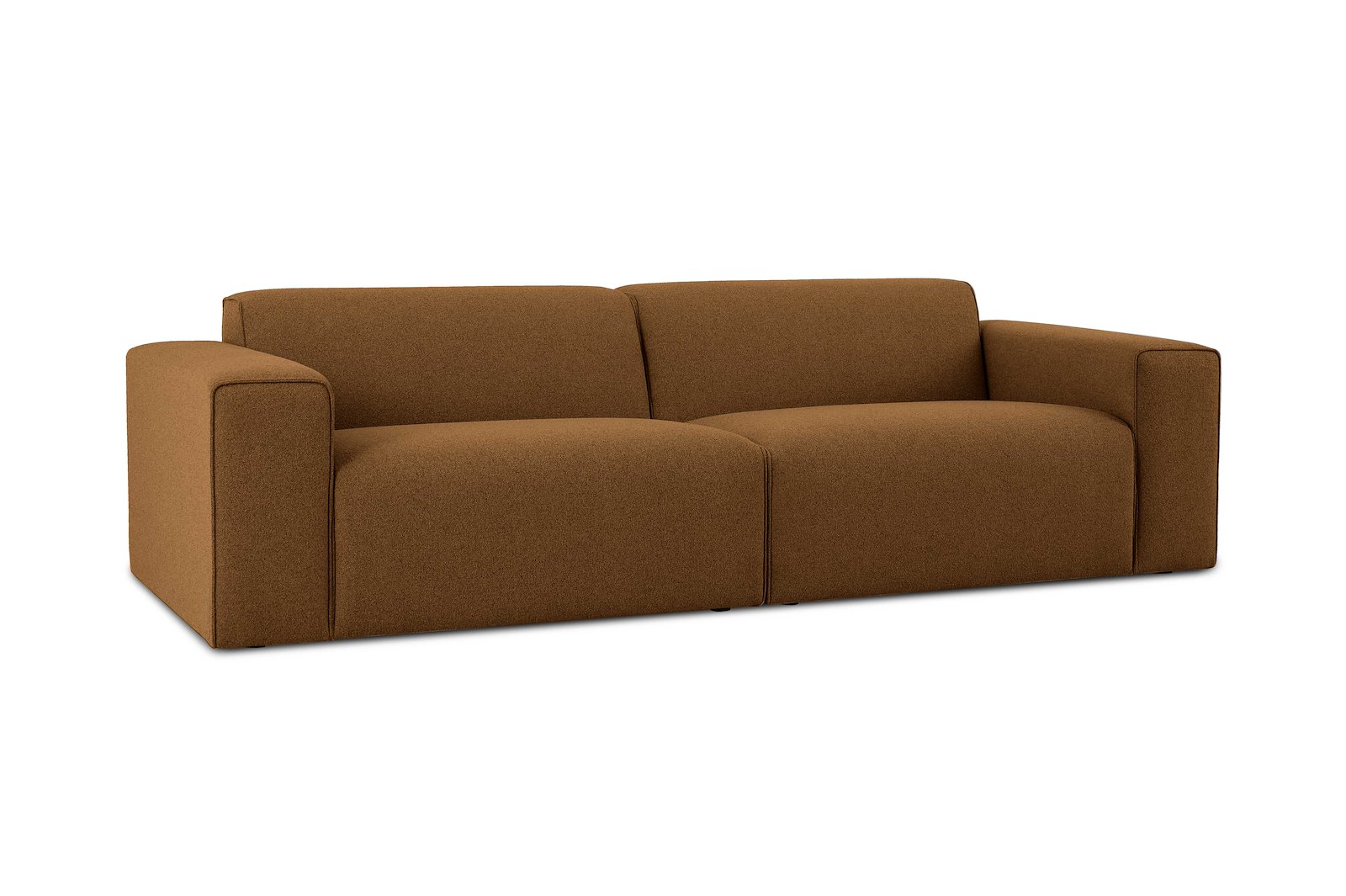 Styl 3-seter duo puter Tekstil Neve 31 Brick med sorte ben.