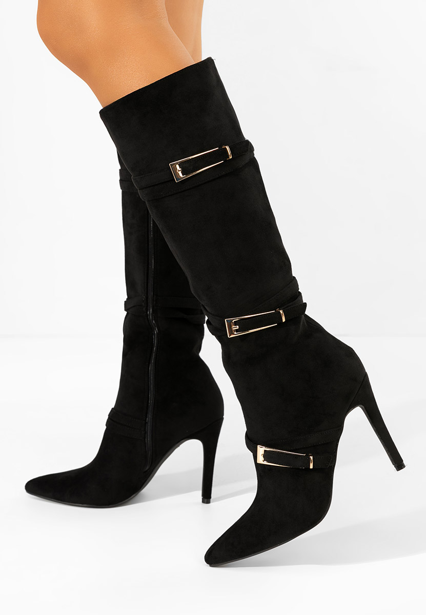 Bottes talons aiguilles noires Ernesia