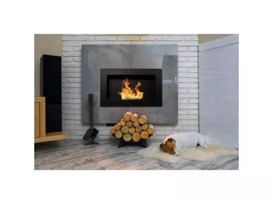 Cheminée bioéthanol murale ou encastrable Pisa Nero L 65 x P 12 x H 40