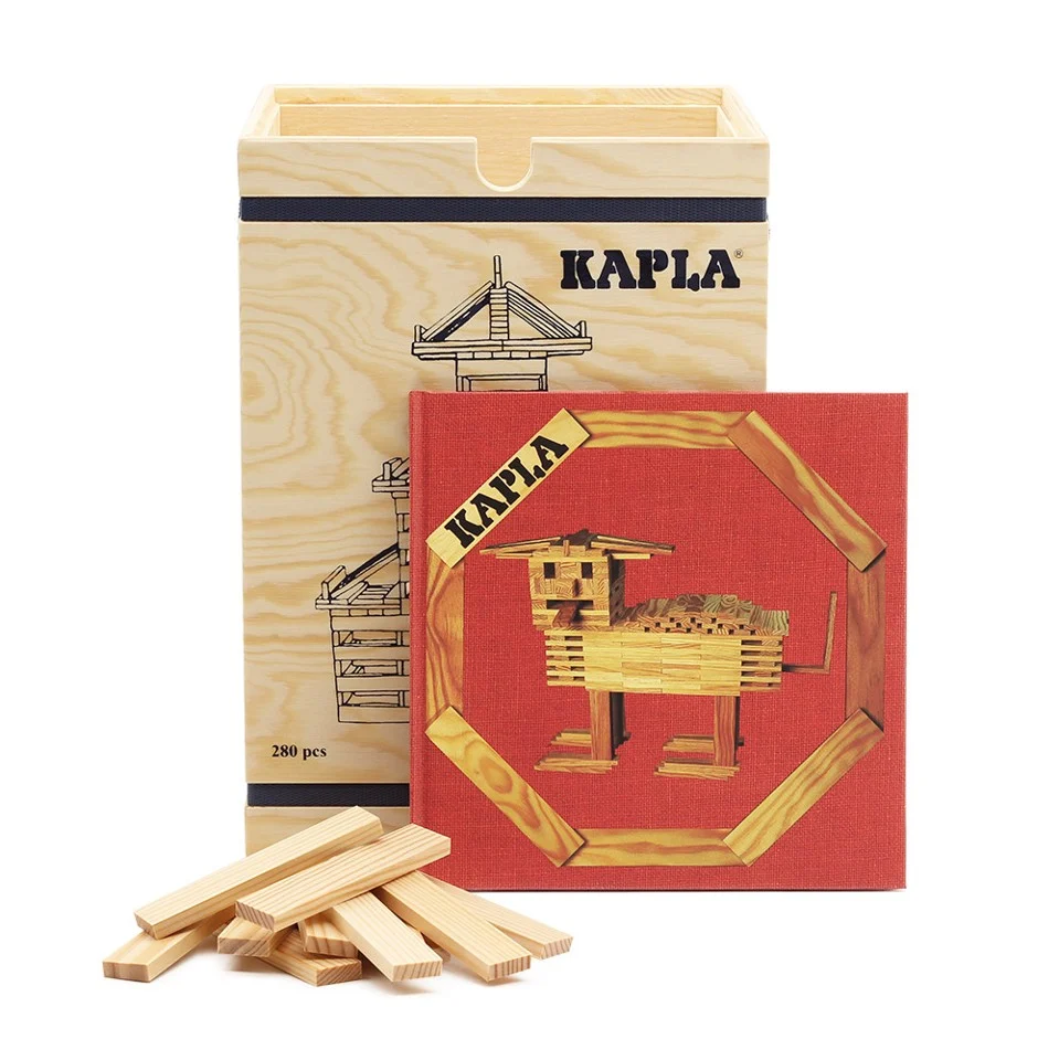 Kapla bricks 280 stk - med rød bog (kapla280)