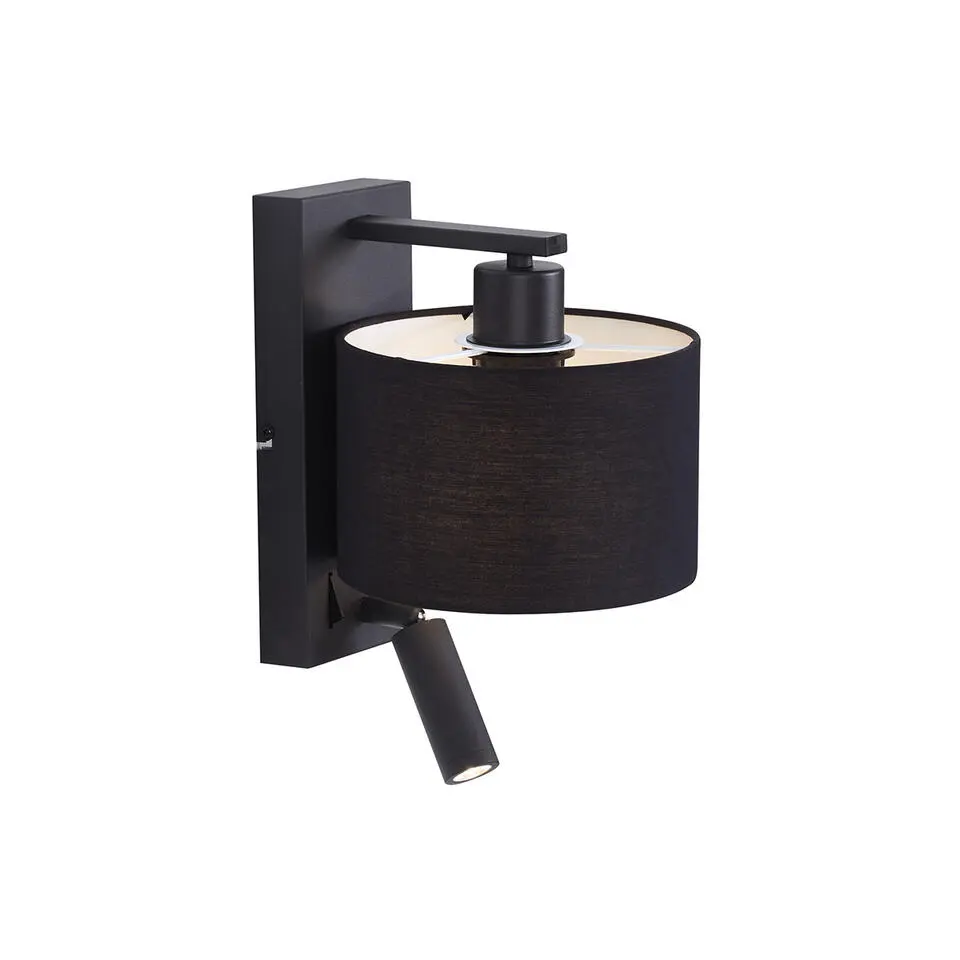 Qazqa wandlampen puglia zwart e27