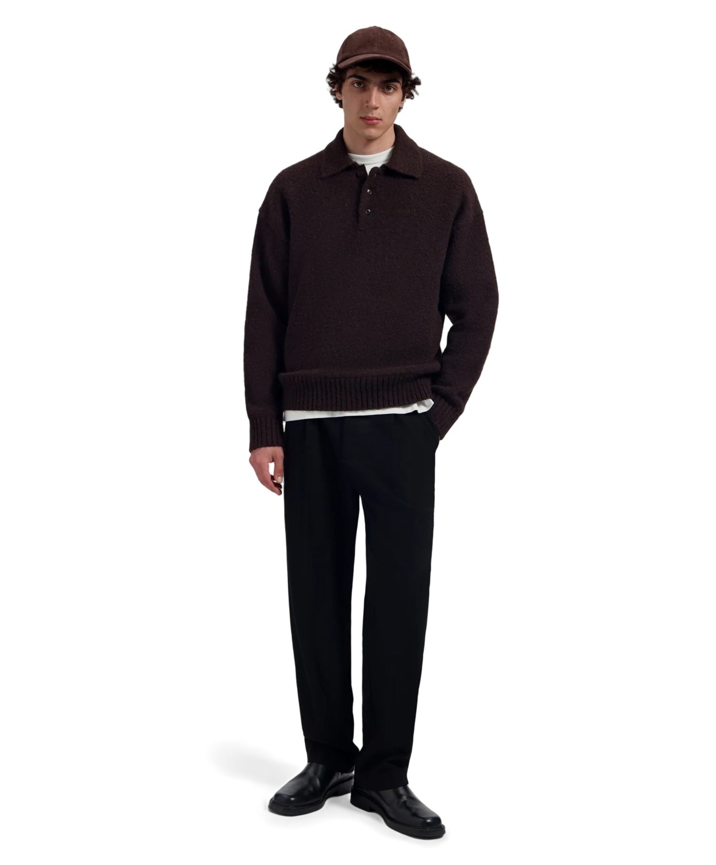 Olaf Regular Wool Pleated Pant heren pantalon zwart