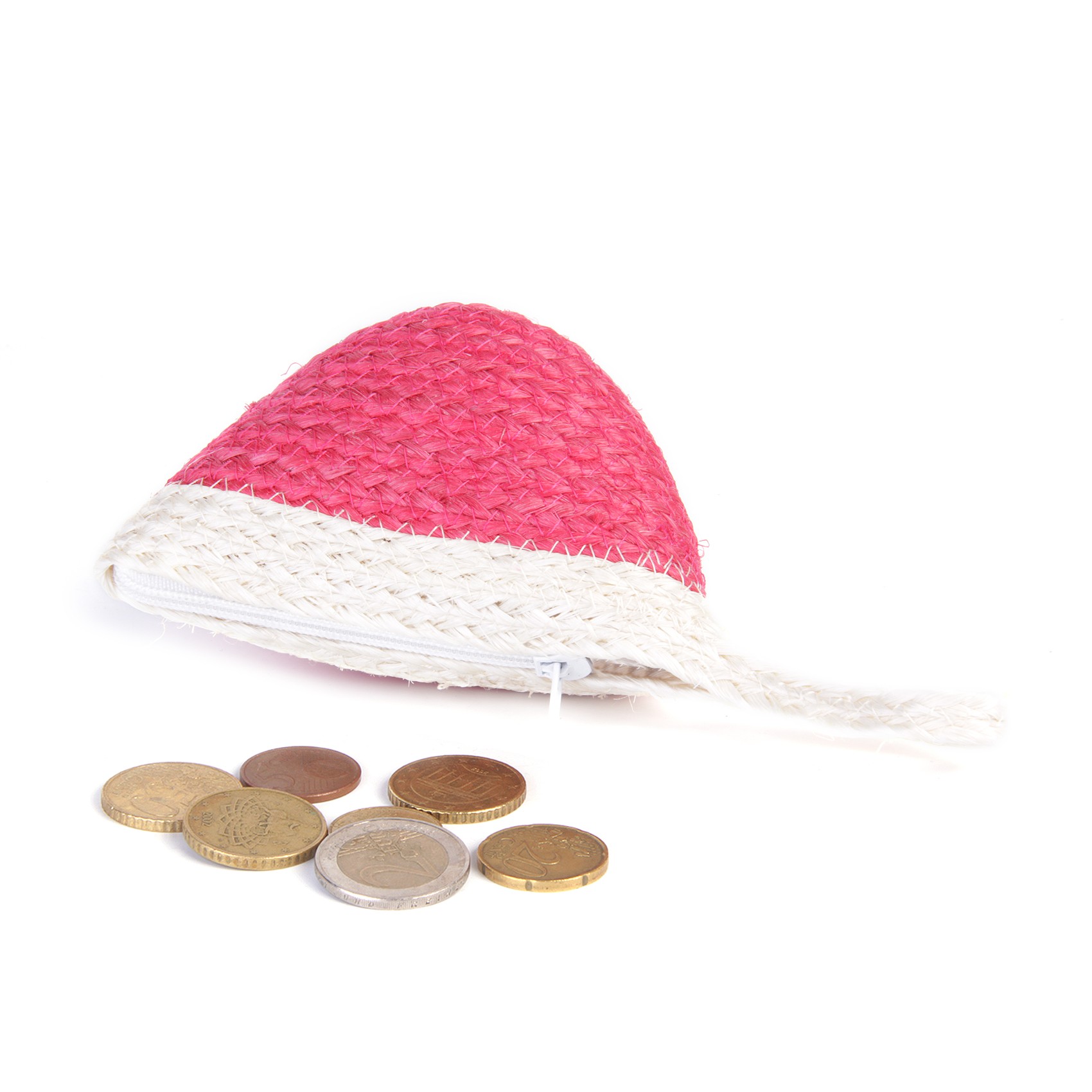 Geldbörse, mit Reißverschluss, pink/weiß, B 10 cm, H 7 cm günstig bestellen