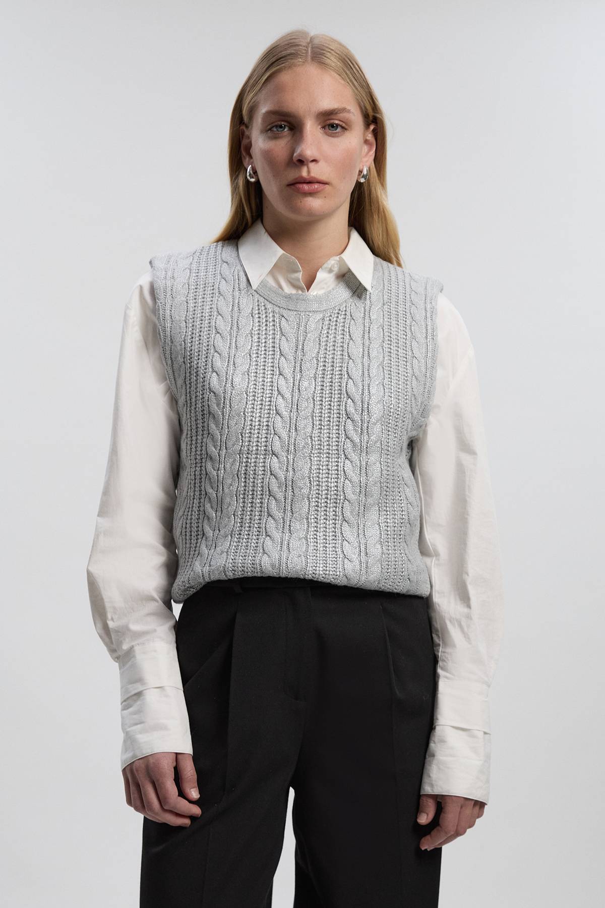KarenMillen Débardeur En Maille Torsadée Métallisée