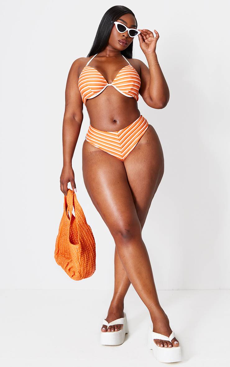 Haut De Bikini Rayé Grande Taille