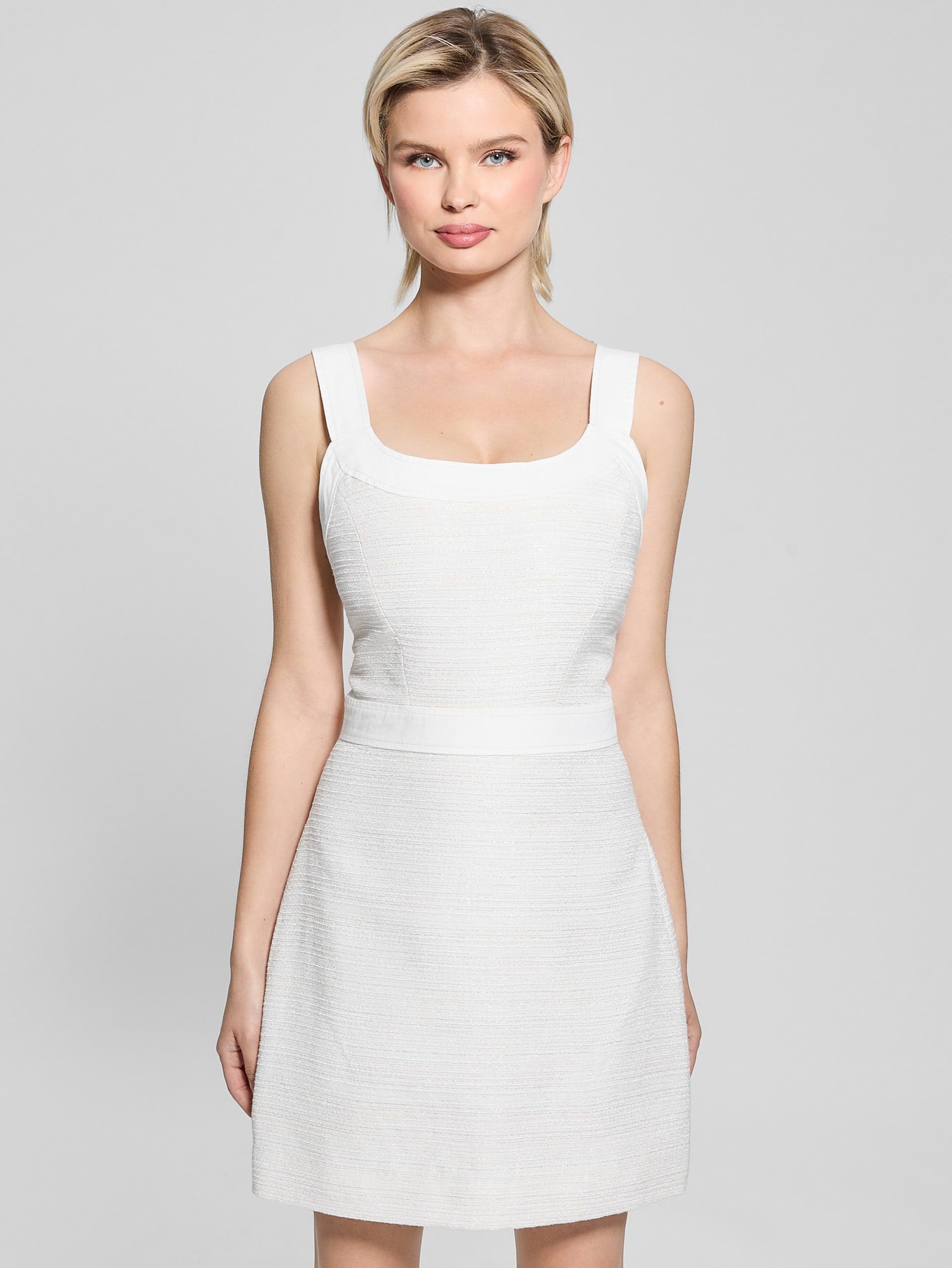 Vestido Elsie de tweed e jeans