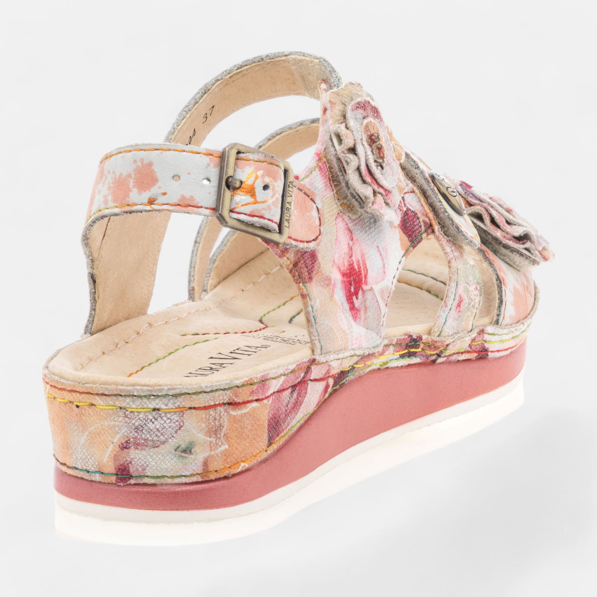 Sandales Femme en cuir rose