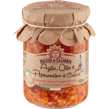 Delizie Di Calabria Knoflook, Olie en Calabrische Chili 130 g